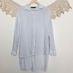 Zara Pinstripe Hi/Low Top Size XL